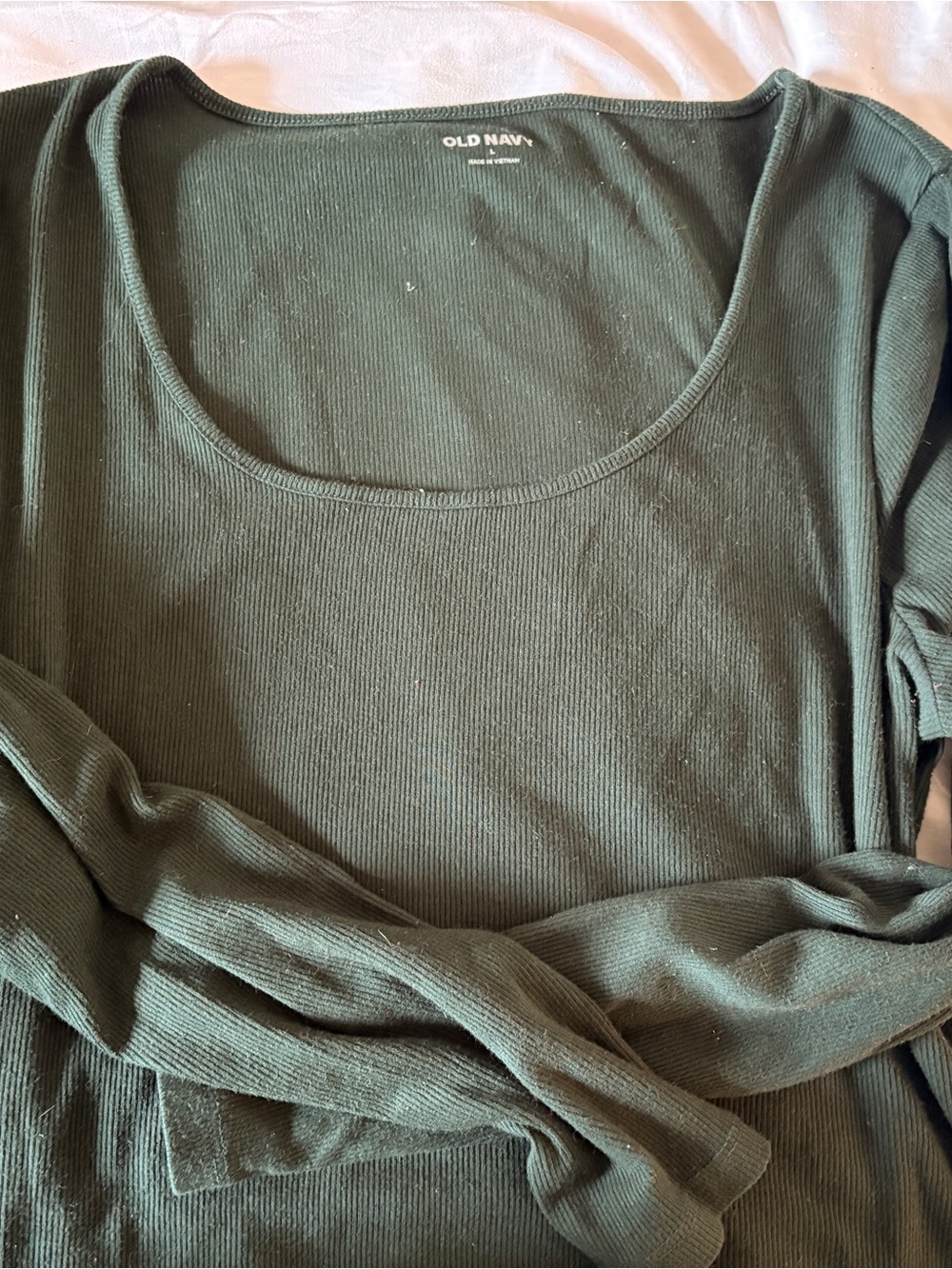 Old Navy Forest Green Ribbed Scoop Neck Sweater